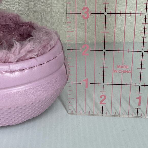 CROCS Fur Sure Classic Lined Clogs Women 7/Men 9 Street Style Faux Fur Platform - Picture 9 of 9